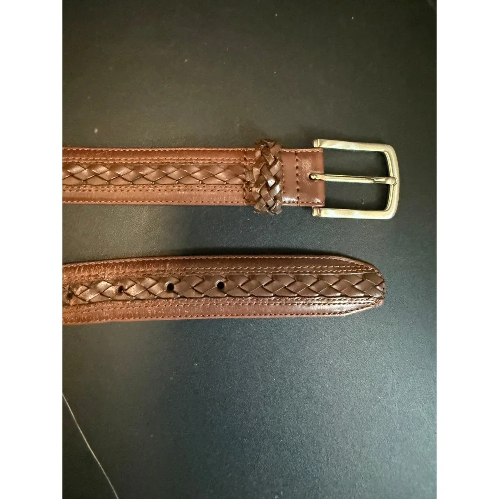 Tommy Bahama Mens Basket Weave Belt Brown 40 Resort Golf Preppy Office Dress